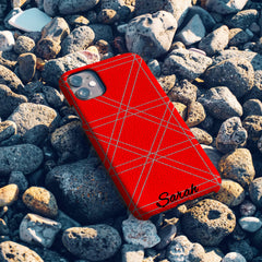 Name customizable phone cases with sticker and nail line