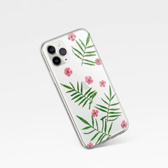 Pressed flowers and leaf phone case