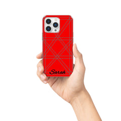Name customizable phone cases with sticker and nail line