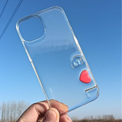 Letter and heart phone case