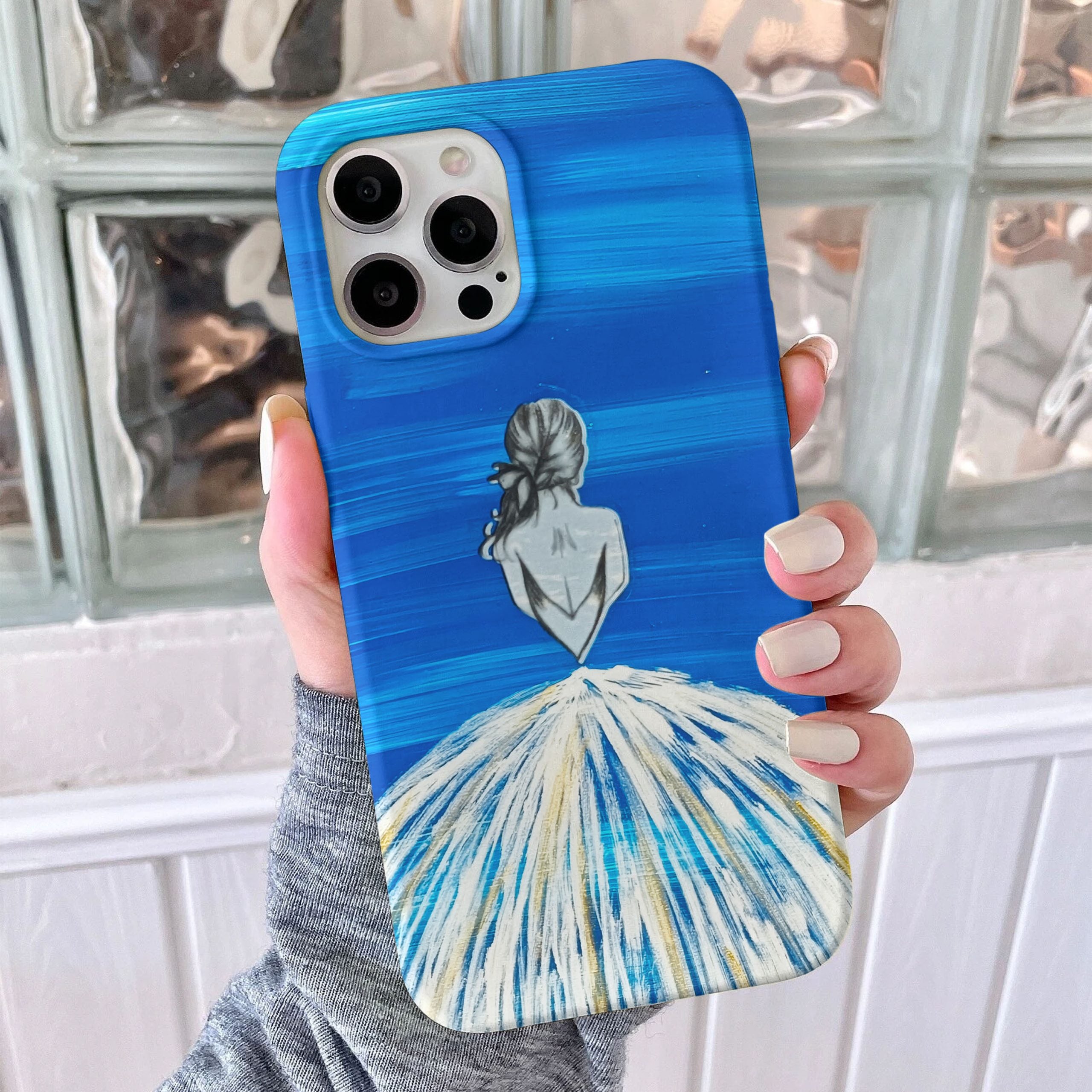 Stargazing Princess Hand-Painted Phone Case