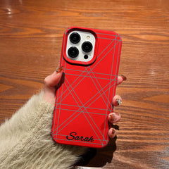 Name customizable phone cases with sticker and nail line