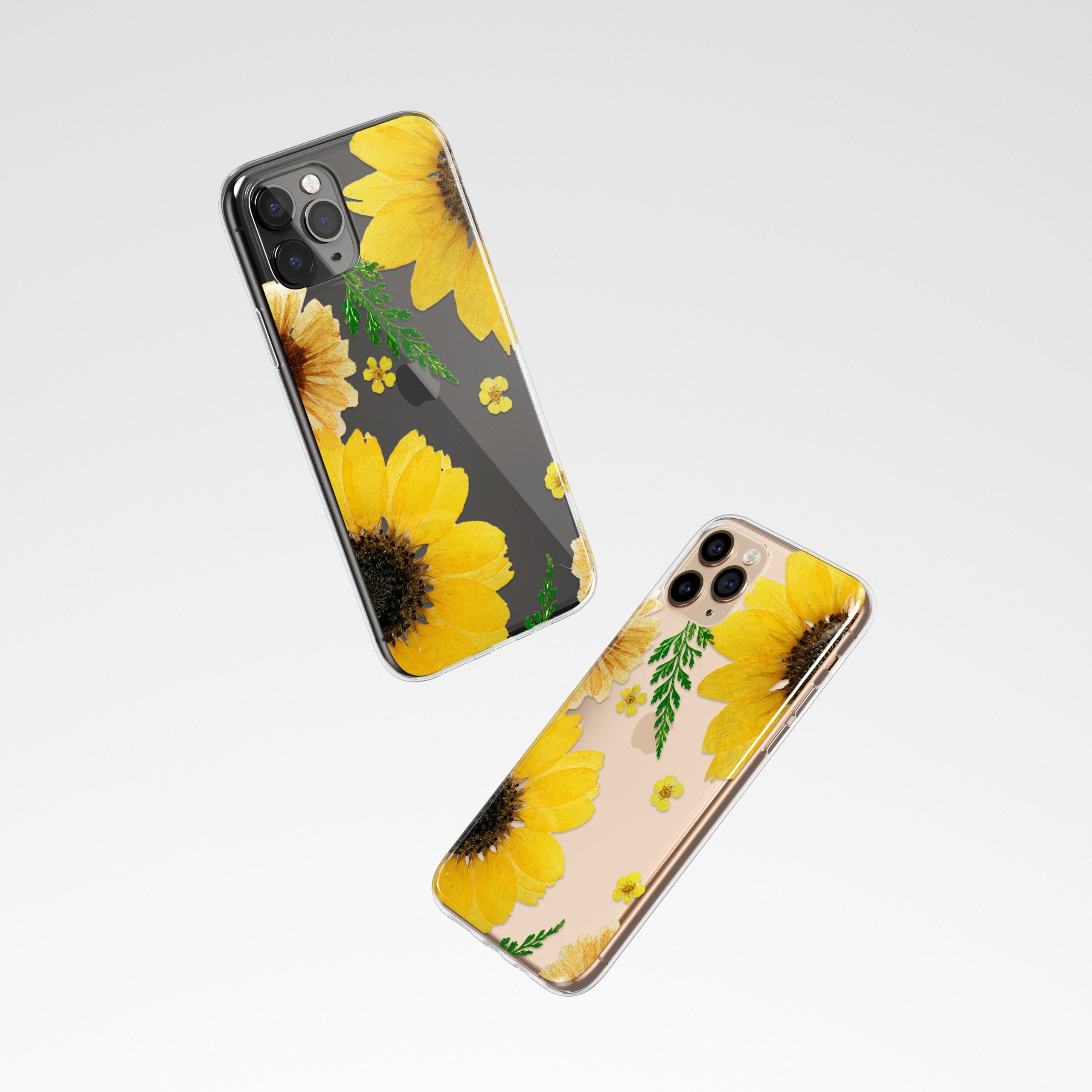 Phone cases with pressed flowers
