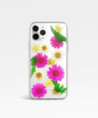 Colorful pressed flowers phone cases