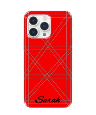 Name customizable phone cases with sticker and nail line