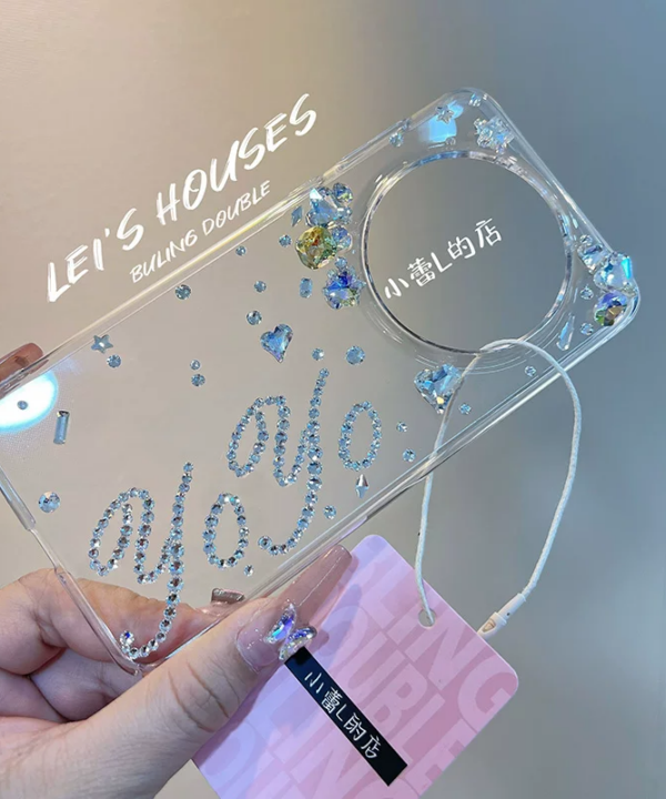 customized crystals name phone case