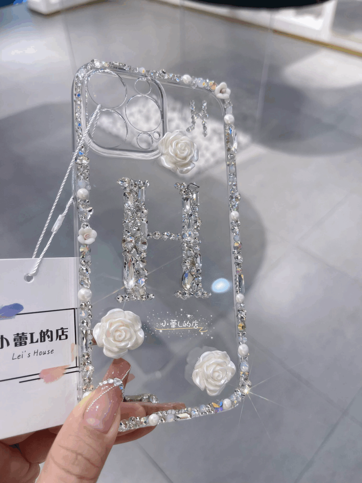 Custom rhinestone name phone cases - Image 1