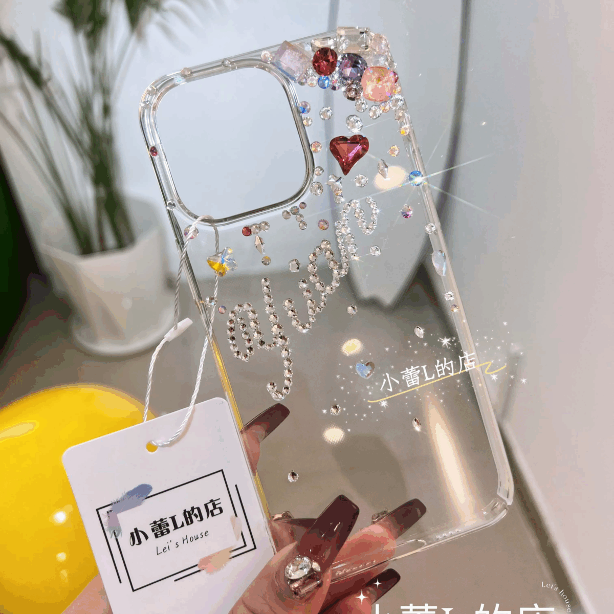 Custom rhinestone name phone cases - Image 1
