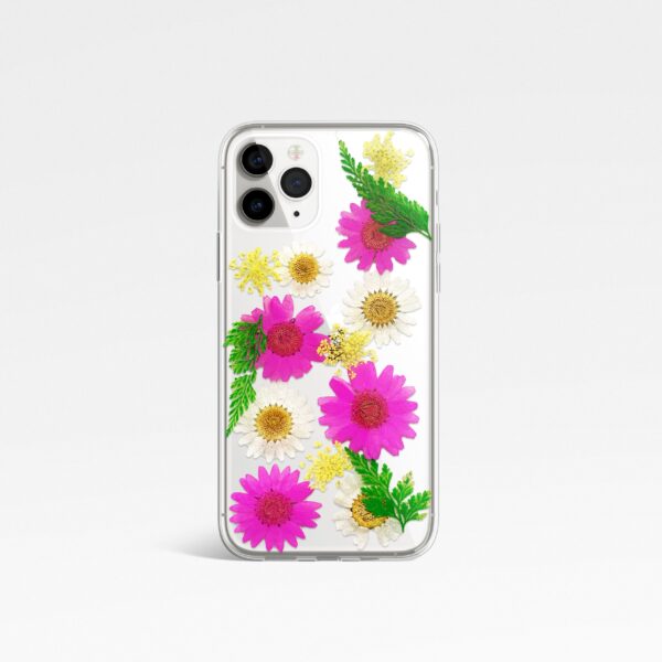 Colorful pressed flowers phone cases